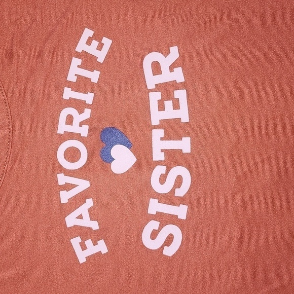 OKIE DOKIE Rust Orange Short Sleeve Tee 'Favorite Sister' - Picture 2 of 4